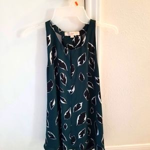 Loft Sleeveless Top with tee back dark green Size L
